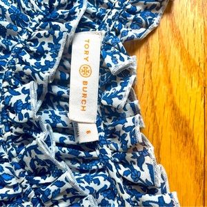 Maxi Tory Burch blue and white belted dress